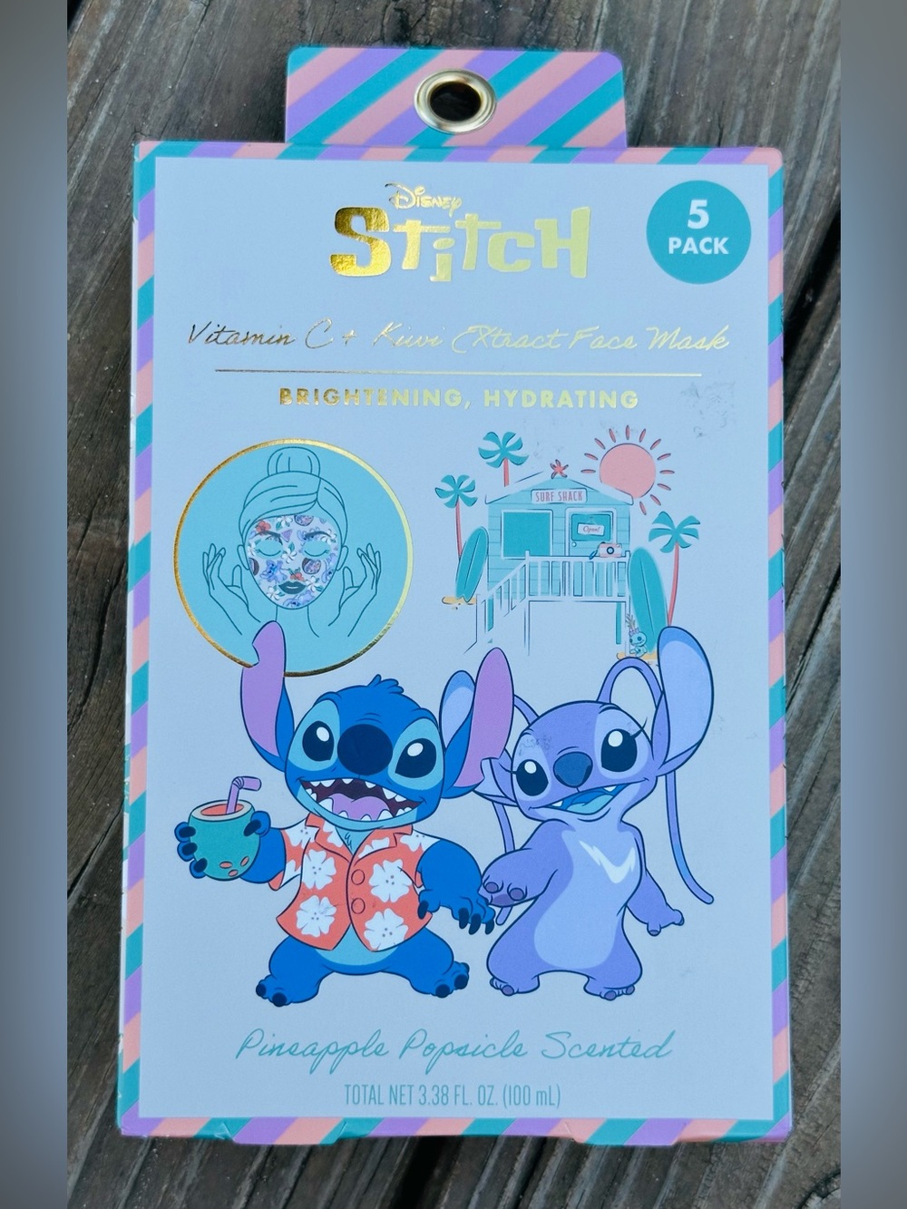 Disney Stitch 5 Pk Face Masks – Pineapple Popsicle Scented